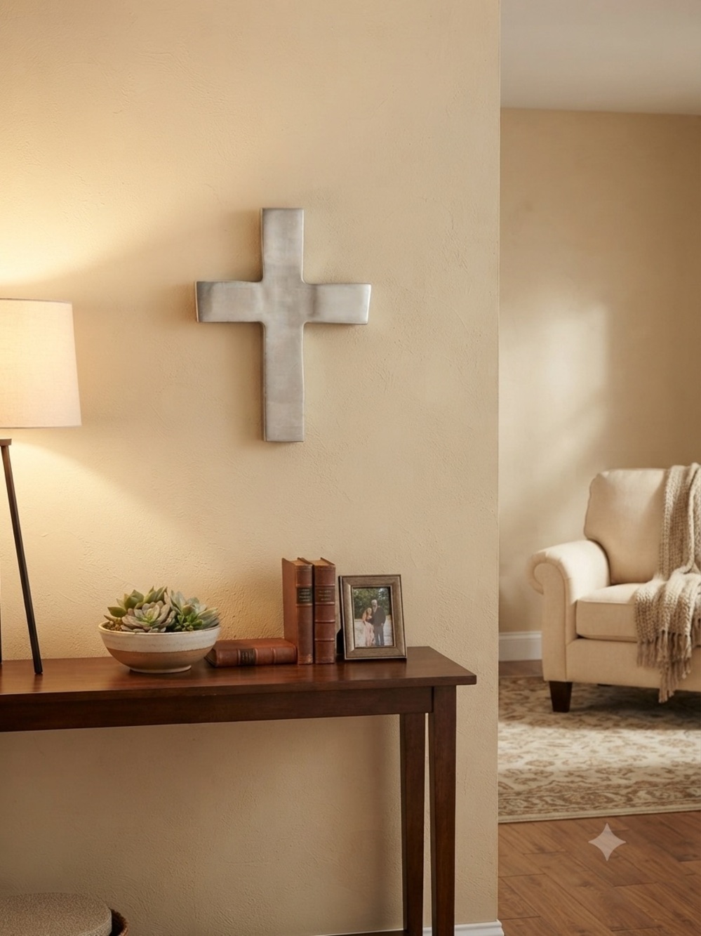 Silver Wall Cross Décor - Contemporary Home Accent